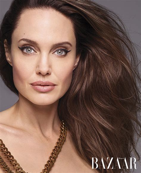 angelina jolie toples|Angelina Jolie poses nude on Harpers Bazaar cover